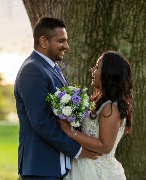 Wedding photographer catches happy couple